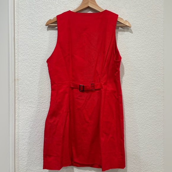 NWT Commense Red Button Front Mini Dress Size L - Picture 8 of 8